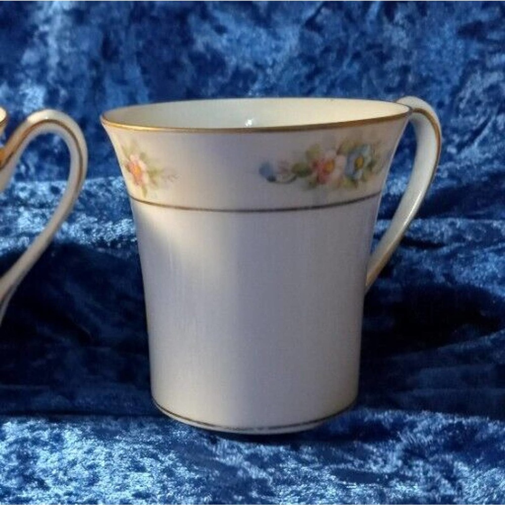 Two Vintage Noritake "The Sedan" Nippon hand painted Chocolate Cups
